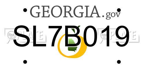 SL7B019 Georgia License Plate