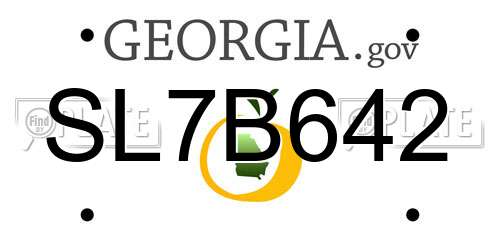 SL7B642 Georgia License Plate