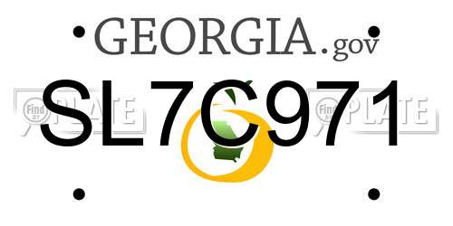 SL7C971 Georgia License Plate