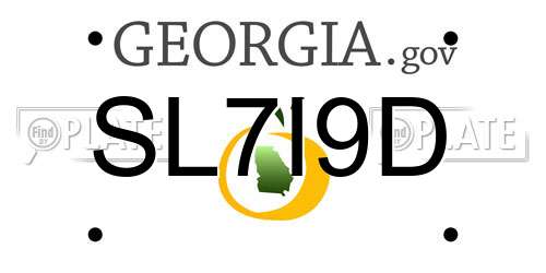 SL7I9D Georgia License Plate