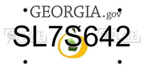 SL7S642 Georgia License Plate