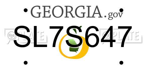 SL7S647 Georgia License Plate