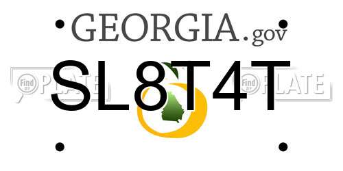 SL8T4T Georgia License Plate