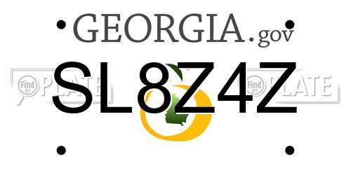 SL8Z4Z Georgia License Plate