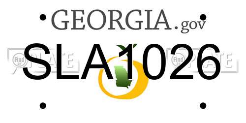 SLA1026 Georgia License Plate