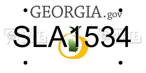 SLA1534 Georgia License Plate