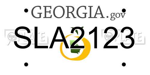 SLA2123 Georgia License Plate