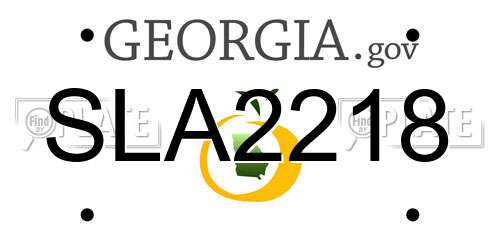 SLA2218 Georgia License Plate