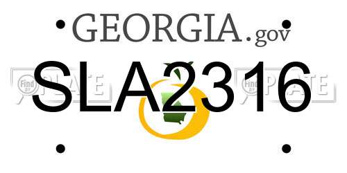 SLA2316 Georgia License Plate
