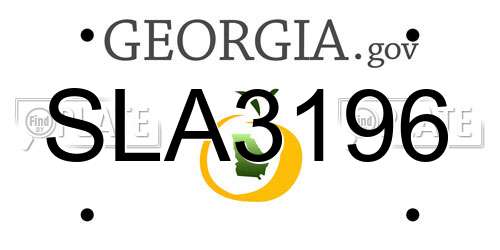 SLA3196 Georgia License Plate