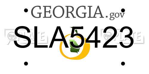 SLA5423 Georgia License Plate
