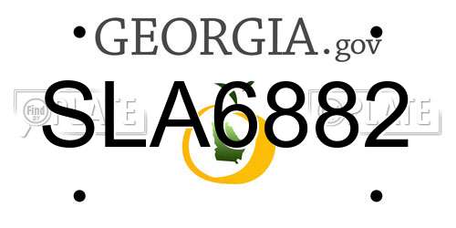 SLA6882 Georgia License Plate