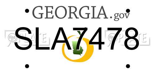 SLA7478 Georgia License Plate
