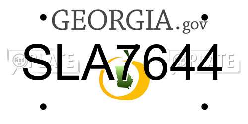 SLA7644 Georgia License Plate