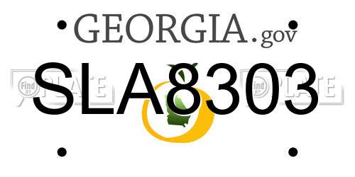 SLA8303 Georgia License Plate
