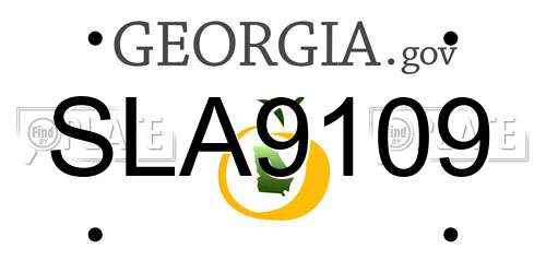SLA9109 Georgia License Plate