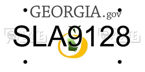 SLA9128 Georgia License Plate