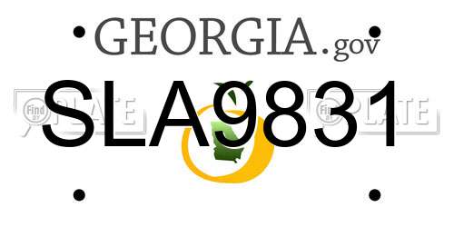 SLA9831 Georgia License Plate