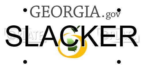 SLACKER Georgia License Plate