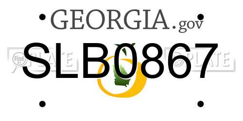 SLB0867 Georgia License Plate