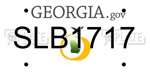SLB1717 Georgia License Plate