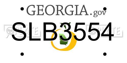 SLB3554 Georgia License Plate