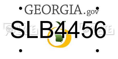 SLB4456 Georgia License Plate