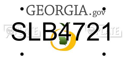 SLB4721 Georgia License Plate