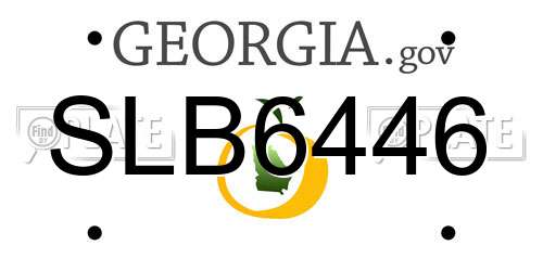 SLB6446 Georgia License Plate
