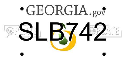 SLB742 Georgia License Plate