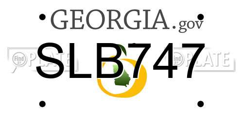 SLB747 Georgia License Plate
