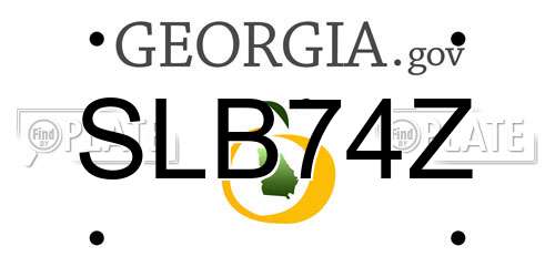 SLB74Z Georgia License Plate