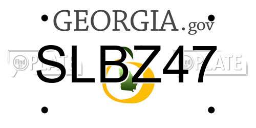 SLBZ47 Georgia License Plate
