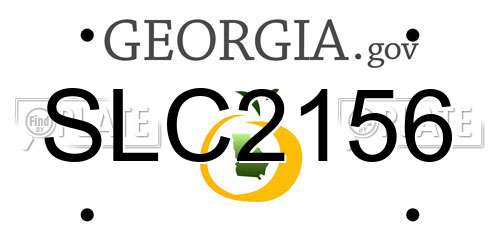 SLC2156 Georgia License Plate