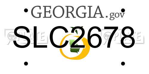 SLC2678 Georgia License Plate