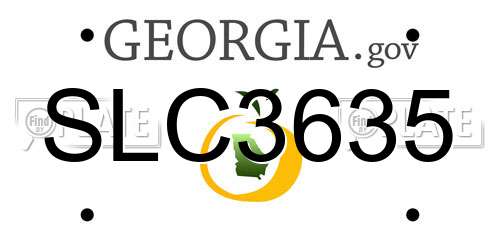 SLC3635 Georgia License Plate