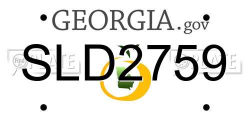 SLD2759 Georgia License Plate