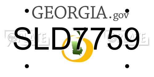 SLD7759 Georgia License Plate