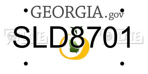 SLD8701 Georgia License Plate
