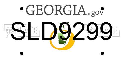 SLD9299 Georgia License Plate