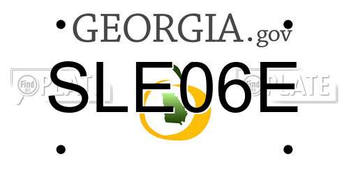 SLE06E Georgia License Plate