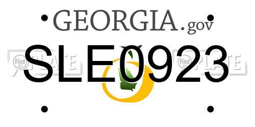 SLE0923 Georgia License Plate