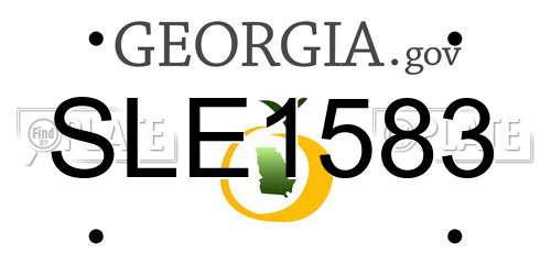 SLE1583 Georgia License Plate
