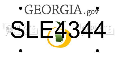 SLE4344 Georgia License Plate