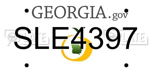 SLE4397 Georgia License Plate