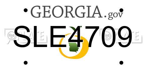SLE4709 Georgia License Plate