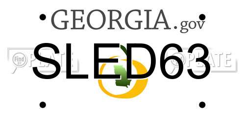 SLED63 Georgia License Plate
