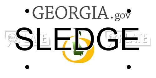 SLEDGE Georgia License Plate