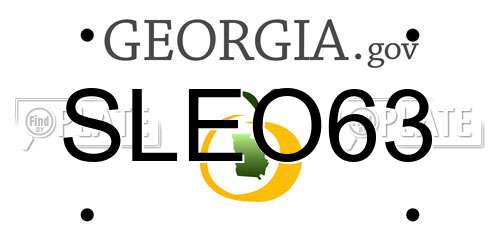 SLEO63 Georgia License Plate