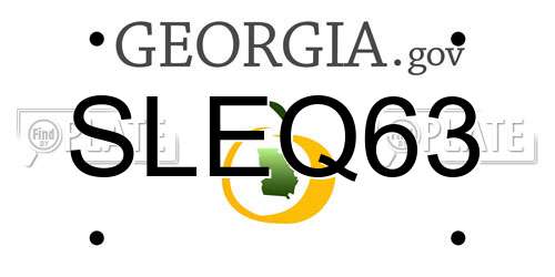 SLEQ63 Georgia License Plate